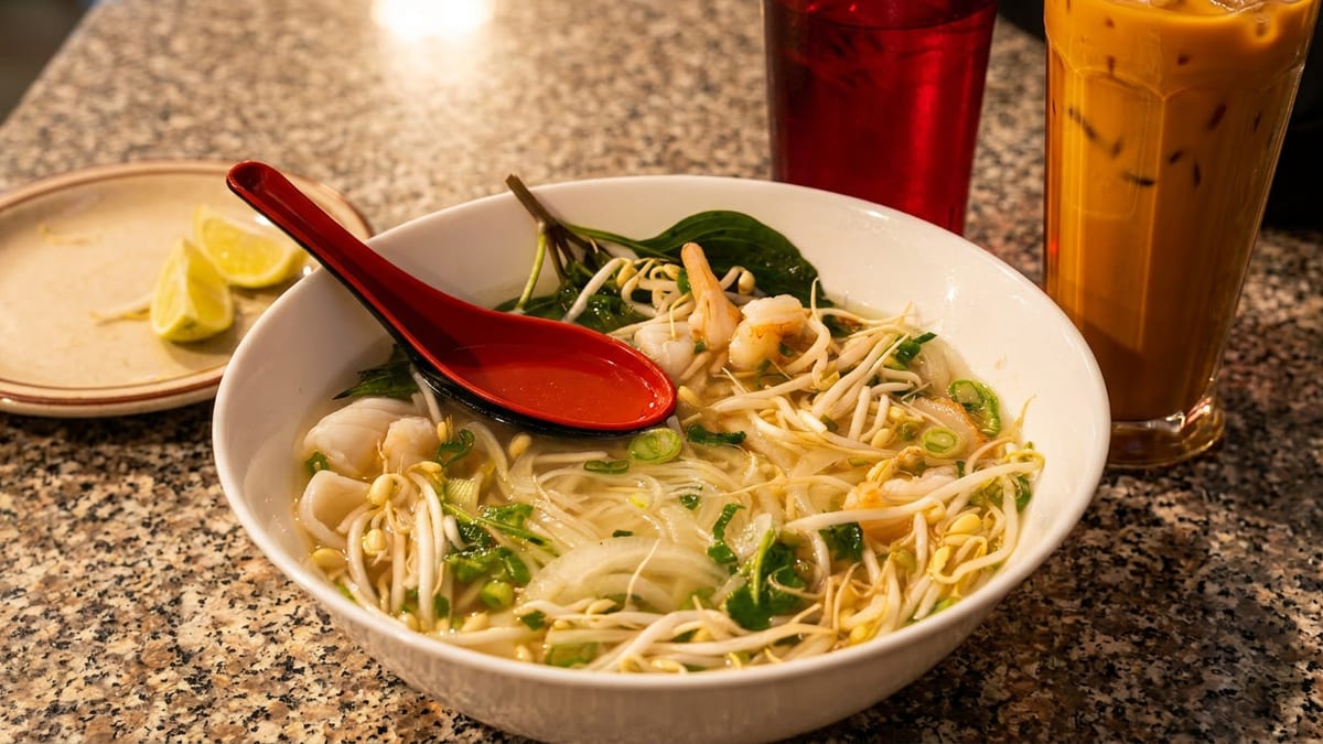 Broth simmered for hours
